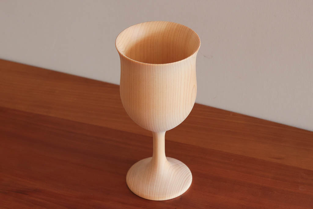 ヒノキグラス Wooden glass ツバキラボ CNC木工旋盤