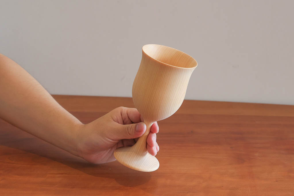 ヒノキグラス Wooden glass ツバキラボ CNC木工旋盤