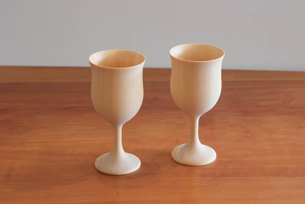 ヒノキグラス Wooden glass ツバキラボ CNC木工旋盤