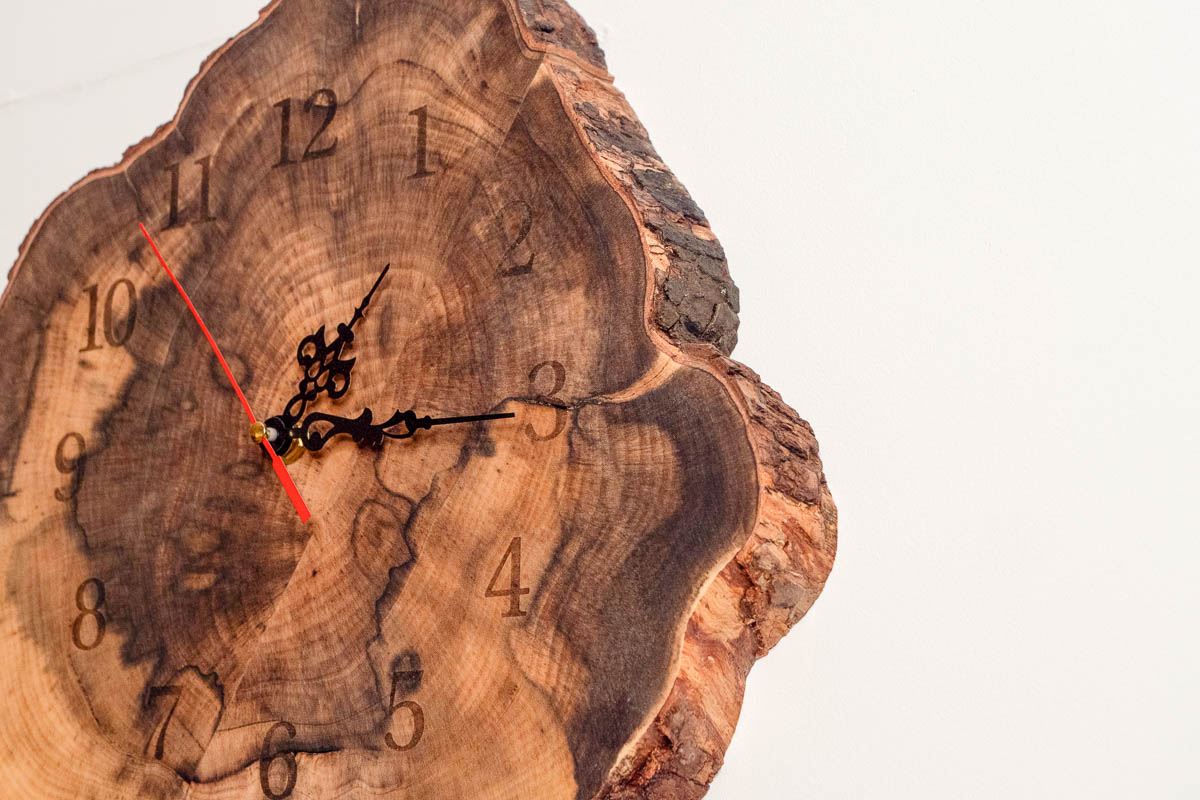 柿の木 庭木 記念 加工 掛け時計